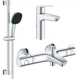 Комплект змішувачів для ванної кімнати з термостатом Grohe QuickFix (UA202304TS)