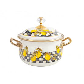 Кастрюля эмалированая "SICILY" Elmani с крышкой, 1,5л, 14см