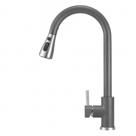 Змішувач для кухні Granado Campo Lux Grafito з висувним виливом (gz0509L)