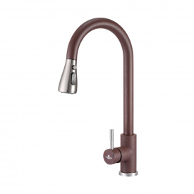 Змішувач для кухні Granado Campo Marron з висувним виливом (gz0506)