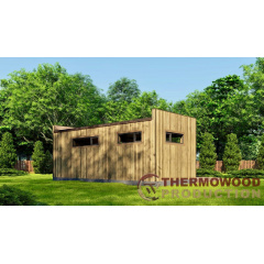 Готовая модульная сауна 7,0х2,7м с панорамными окнами Gartensauna-31 производителя Thermowood Production Вышгород