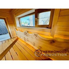 Готовая модульная сауна 7,0х2,7м с панорамными окнами Gartensauna-31 производителя Thermowood Production Вышгород