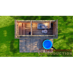 Готовая модульная сауна 7,0х2,7м с панорамными окнами Gartensauna-31 производителя Thermowood Production Вышгород