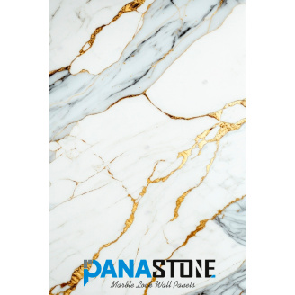 Декоративная стеновая панель ПВХ Panastone 1220х2800 мм CARRARA GOLD PS-106