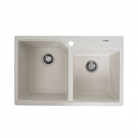 Мийка кухонна Platinum 7850 HARMONY граніт, білий в крапку