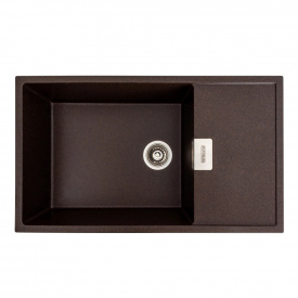 Гранітна мийка для кухні Platinum 8650 Diamond, матова, шоколад