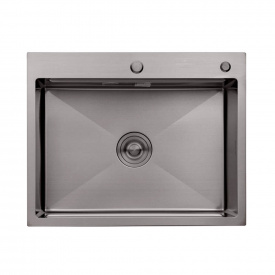 Кухонна мийка Kroner KRP Schwarze - 6350HM PVD