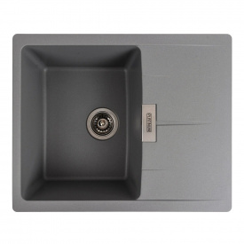 Гранітна мийка для кухні Platinum 6250 Zirkone, матовий сірий металік