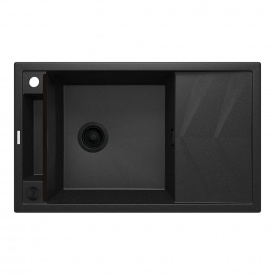 Мийка кухонна Deante Magnetic, граніт, з крилом, накладна, графіт металік (ZRM_G113)