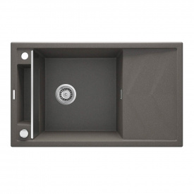 Мийка кухонна Deante Magnetic, граніт, з крилом, накладна, антрацит (ZRM_T113)