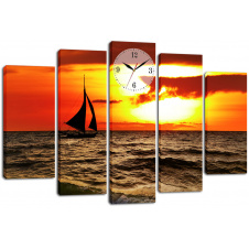 Настінний годинник-картина на полотні Декор Карпати 80x120 см (chf66)