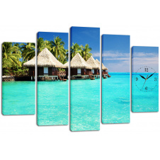 Настінний годинник-картина на полотні Декор Карпати 80x120 см (chf22)