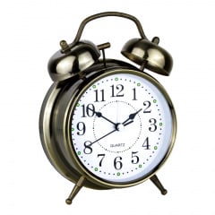 Годинник настільний Clock з будильником Моен Класік Тихий хід 16х11, 5х5, 5 см Бронзовий (16283) Оріхів