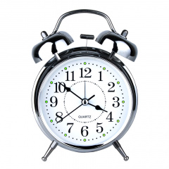Годинник настільний Clock з будильником Моен Класік Тихий хід 16х11,5х5,5 см Сталевий (16284) Суми