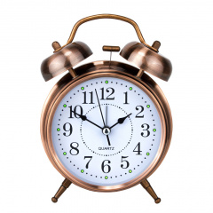 Годинник настільний Clock з будильником Моен Класік Тихий хід 16х11,5х5,5 см Мідний (16282) Киев