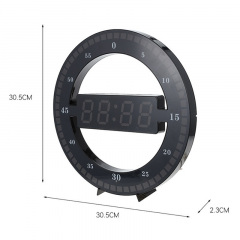 Настільний LED годинник круглий HongC d 31см HC-012 Чорний Біла Церква