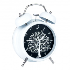 Годинник настільний Clock з будильником Моен Дерево Тихий хід 16х11,7х5,5 см Білий Чорний (16273) Запоріжжя