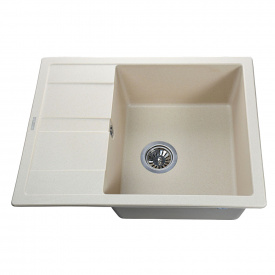 Гранітна мийка Globus Lux ONE 650х500, слонова кiстка