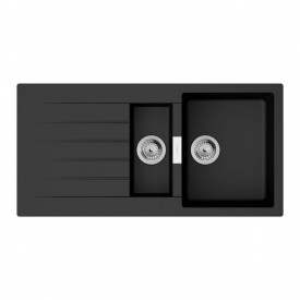 Мийка кухонна Hansgrohe S52, граніт, з сушилкою зліва, чорний графіт (43357170)
