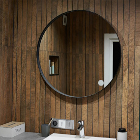 Дзеркало Global Glass ML-2 в чорній рамі, 800х800, з білим підсвічуванням