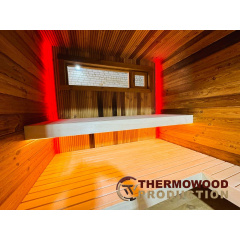 Mini Sauna 3,0х2,3м Gartensauna-37 в скандинавском стиле с панорамным окном от Thermowood Production Виноградов