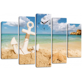 Настінний годинник-картина на полотні Декор Карпати 80x120 см (chf44)