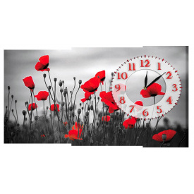 Настінний годинник на полотні Декор Карпати K-607 Макі (BqIf45986)