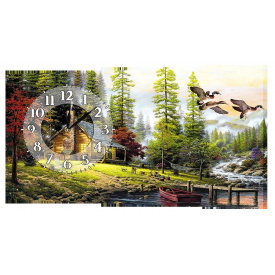 Настінний годинник на полотні Декор Карпати K-347 Качки (zYIa43627)