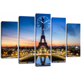 Настінний годинник-картина на полотні Декор Карпати 80x120 см (chf46)