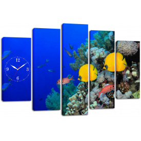 Настінний годинник-картина на полотні Декор Карпати 80x120 см (chf31)