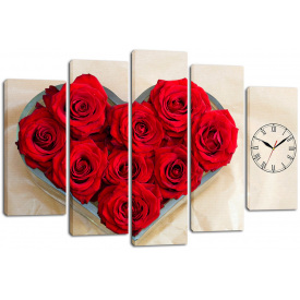 Настінний годинник-картина на полотні Декор Карпати 80x120 см (chf29)