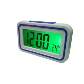 Годинник розмовляючий з будильником на батарейках для погано чуючих Kenko KK-9905 TR Біло-синій