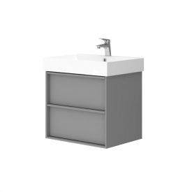 Тумба з умивальником Devit Quadra 450х604х602, сірий матовий (083060G)