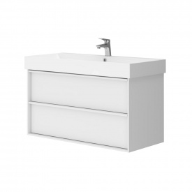 Тумба з умивальником Devit Quadra 450х982х600, білий матовий (083100WB)