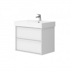 Тумба з умивальником Devit Quadra 450х704х603, білий матовий (083070WB)