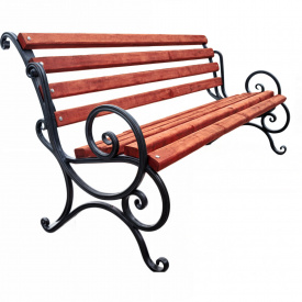 Скамейка Tobi Sho Бараш садово-парковая кованая с подлокотниками 1 м цвет Красное дерево