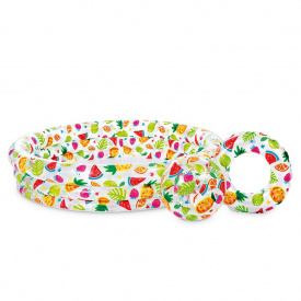 Дитячий надувний бассейн Фрукти Intex 59469-3 з м'ячем та кругом