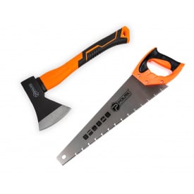 Набір Polax сокира 600 г і ножівка по мокрому дереву 450 мм (335-31)