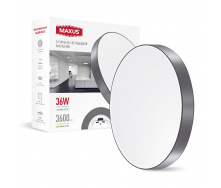 Світильник накладний світлодіодний Maxus 1-MSP-3641-SLG SP Ceiling 36W 4100K Circle Slim Сірий (1781)