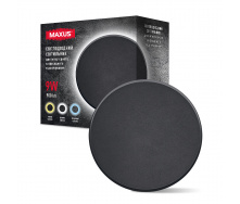 Світильник світлодіодний накладний Maxus MWL 9W 3CCT IP65 BL Circle Чорний (1799)