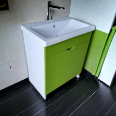 Тумба Mikola-M пластик 2.0 з кошиком під умивальник Como HPL 1111 gloss 70 см Бердичев