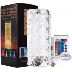 Настільна світлодіодна кристалічна лампа RIAS Rose Diamond RGB з пультом (3_04418) Чорноморськ