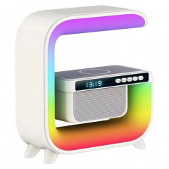 Настільна смарт лампа G-Smart Light HM-G3 RGB з бездротовою зарядкою та Bluetooth колонкою 15W White (3_04502) Березнегувате
