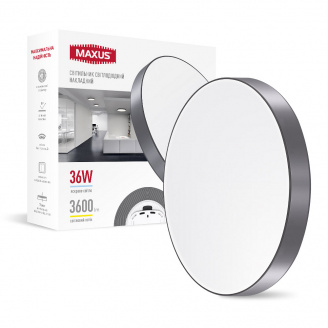 Світильник накладний світлодіодний Maxus 1-MSP-3641-SLG SP Ceiling 36W 4100K Circle Slim Сірий (1781)