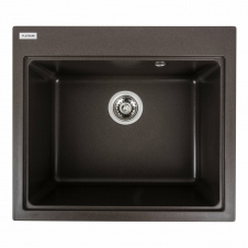 Гранитная мойка для кухни Platinum 5852 VESTA матовая прямоугольная, темная скала