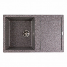 Гранитная мойка для кухни Platinum 7950 SELENA с крылом, матовая микс