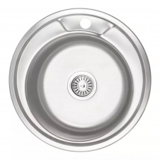 Кухонная мойка WEZER 490(06) Decor 490x180 мм с сифоном, круглая