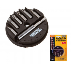 Насадки викруткові набір 7 штук з утримувачем MASTERTOOL GM (40-0381) Ладан