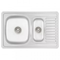 Кухонная мойка WEZER 7850(08) Decоr 780x500x180 мм с сифоном, крылом, 2 чаши Чернігів