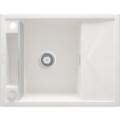 Мойка кухонная Deante Magnetic, 640х500х219 мм, гранитная, с крылом, алебастр Буча